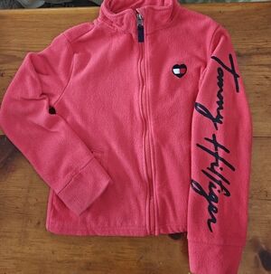 Tommy Hilfiger Pink Fleece Jacket Girls Sz 8/10